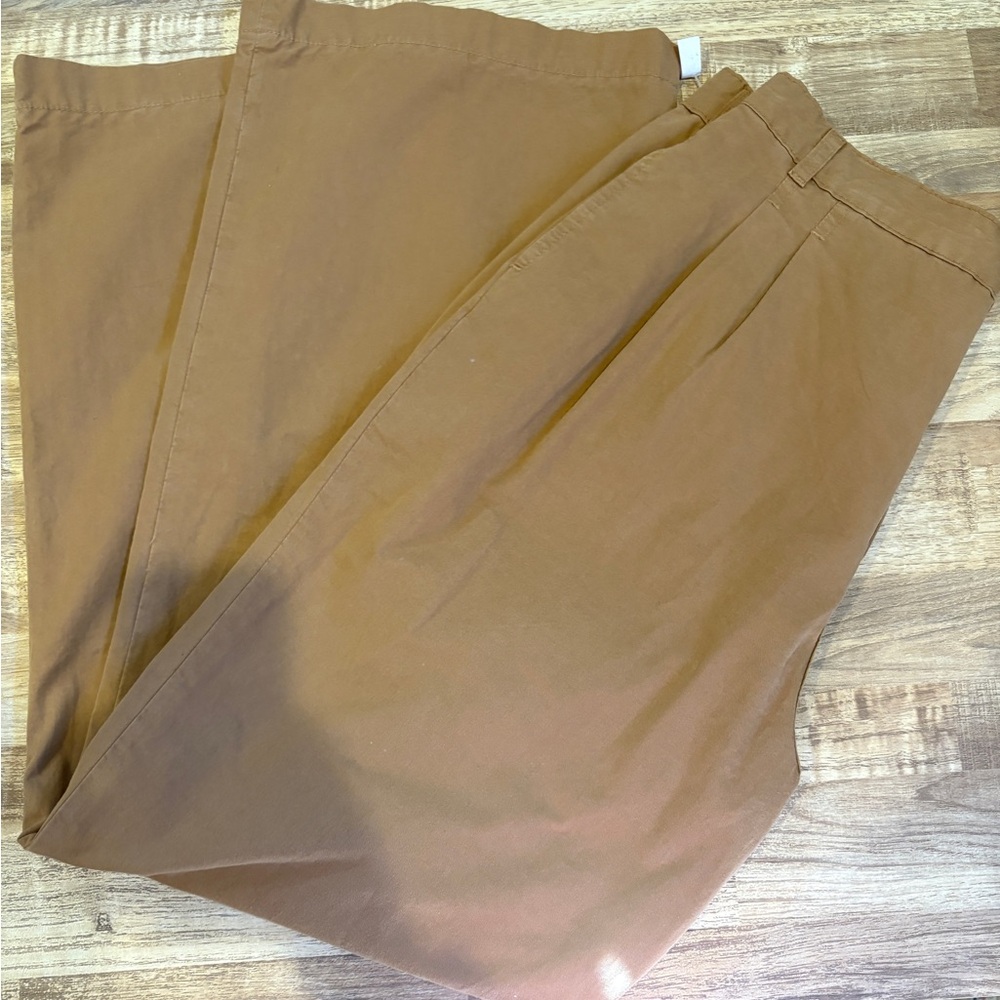 Frame Pleat Front Wide Leg Camel Chinos/Pants - Picture 5 of 16